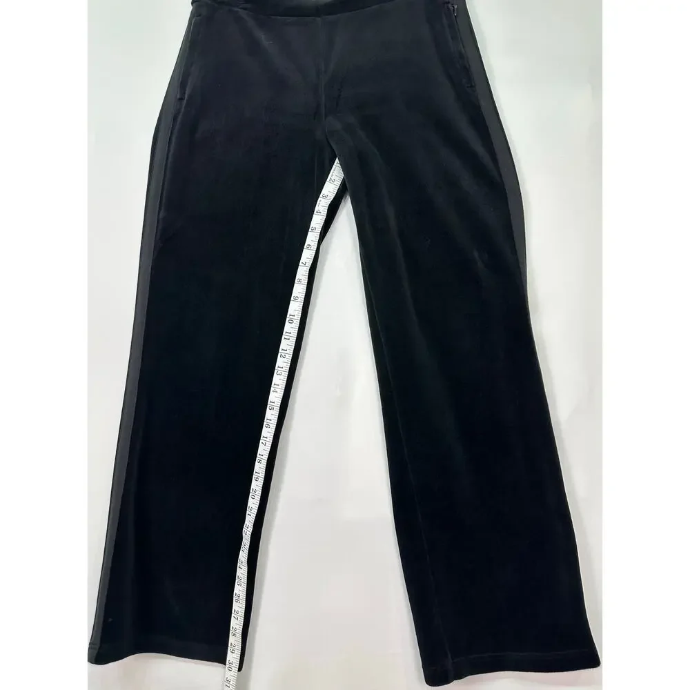 Lauren Active Ralph Lauren Black Velvet Active Track Pants Size Medium